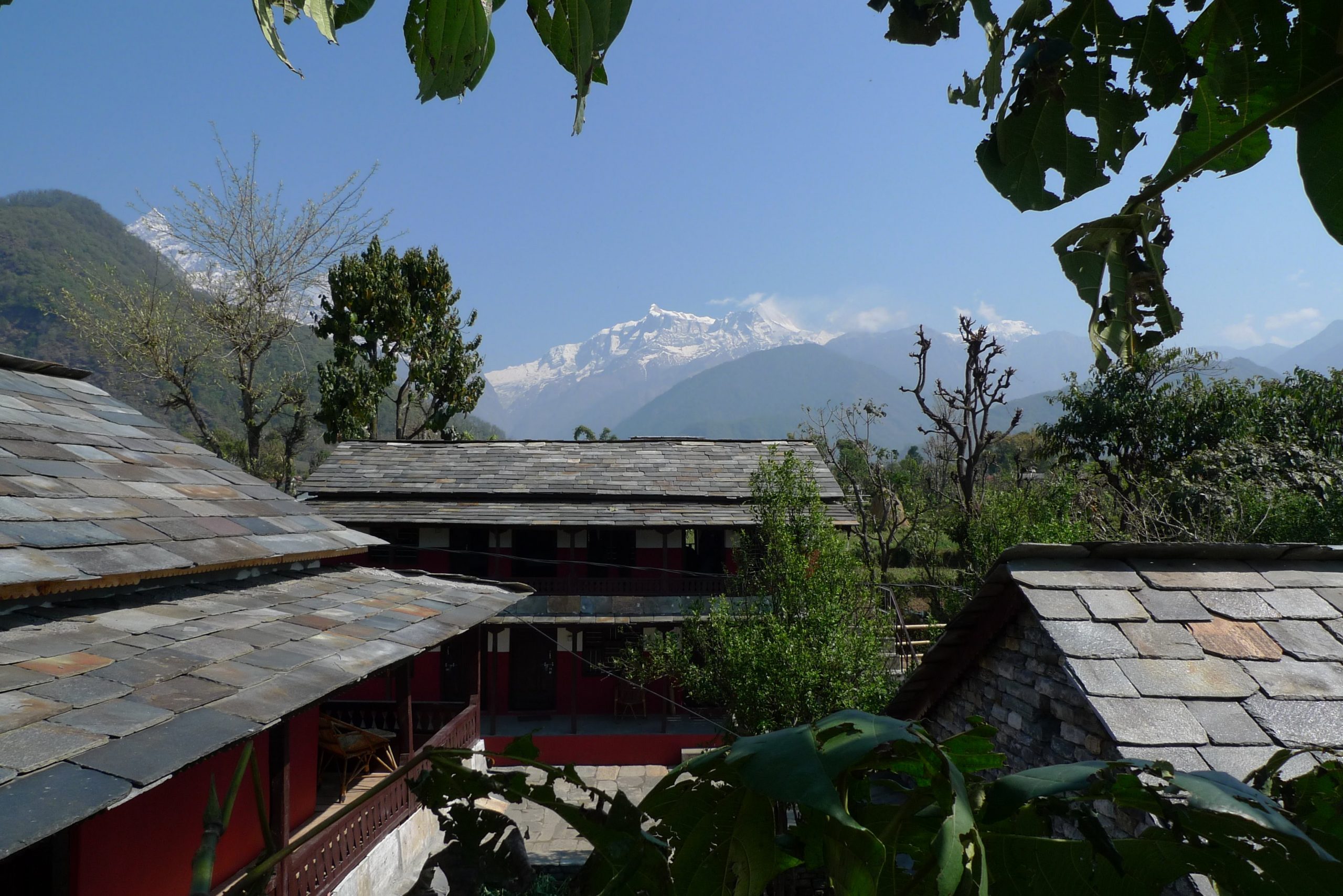 Annapurna mon village view on annapurna from roof